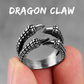 316L Dragon Claw Hand Bone No Fade Stainless Steel Street Wear Mens Fashion Rings