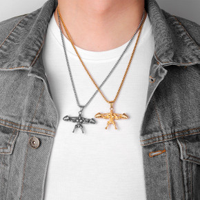 Mens 316L Stainless Steel Fitness Leg Day Street Wear Pendant Chain Necklace Mens 316L Stainless Steel Fitness Leg Day Street Wear Pendant Chain Necklace