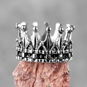 Mens Kings Crown Stainless Steel Street Wear 316L No Fade Fashion Rings