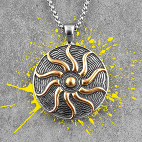 Mens Stainless Steel Apollo Talisman Sun God No Fade Street Wear Pendant