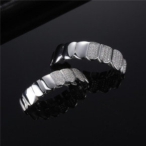 Hip Hop Grillz Half Ice Street Wear 14k Gold 925 Silver Bling Grillz Hip Hop Grillz Half Ice Street Wear 14k Gold 925 Silver Bling Grillz