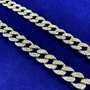 Mens 15mm Classic 925 Silver Plated Miami Cuban Link Hip Hop Chain Necklace 