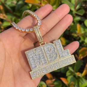 Motivated By Loyalty Iced Blinged Out Name Plate Hip Hop Pendant