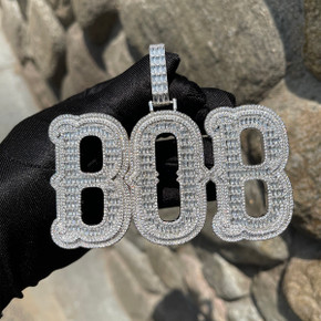 Total Iced Baguette Stone Custom Jewelry Name Plate Hip Hop Pendants