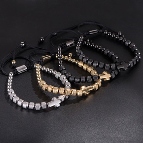 Opulent Eternal Cross | 316L Stainless Steel Luxury Cross Beaded Bracelet Opulent Eternal Cross | 316L Stainless Steel Luxury Cross Beaded Bracelet