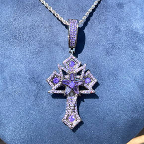 Star Crossed | Iced Prong Set Layered Cross Hip Hop Pendant