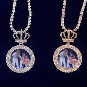 Queen's Legacy | Crown Custom Photo Iced Blinged Out Picture Necklace