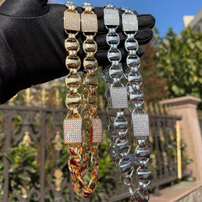Iced Cuban Coffee | Designer Prong Set Flooded Ice Hip Hop Chain Necklace Iced Cuban Coffee | Designer Prong Set Flooded Ice Hip Hop Chain Necklace