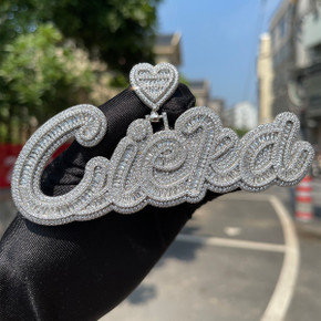 Unquestioned Love | VVS Diamond CZ Baguette Iced Nameplate Blinged Out Pendant Unquestioned Love | VVS Diamond CZ Baguette Iced Nameplate Blinged Out Pendant