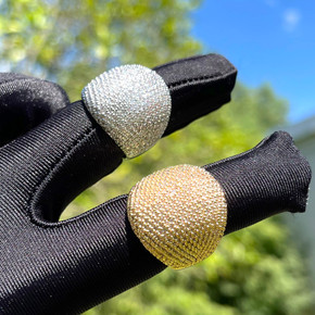 The IcedDome | VVS Diamond CZ Iced Dome 4 Prong Set Blinged Out Rings The IcedDome | VVS Diamond CZ Iced Dome 4 Prong Set Blinged Out Rings