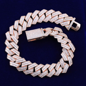 C-Sharp | VVS Diamond CZ Cuban Link 4 Prong Set Hip Hop 24k