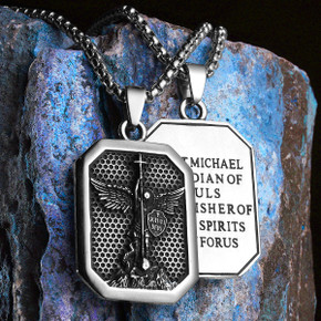 Divine Protection Collection | 316L No Fade Stainless Steel Arch Angel St.Michael Amulet Divine Protection Collection | 316L No Fade Stainless Steel Arch Angel St.Michael Amulet