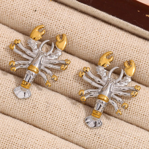 Ladies 18k Gold Waterproof Stainless Steel Lobster Stud No Tarnishing Earrings