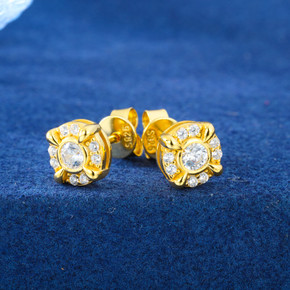 Moissanite Dragon Claw | Iced Blinged Out Stud 925 Sterling Silver Diamond Earrings