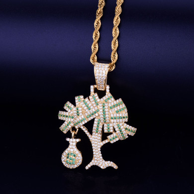 AAA Micro Pave Money Tree Pendant