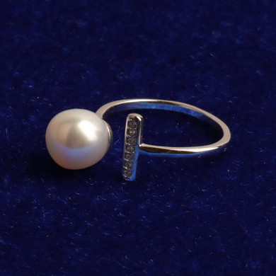 Ladies Street Wear Casual Adjustable Pearl Ring