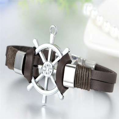 Leather World Traveler Yacht Boat Wheel Wrap Bracelets