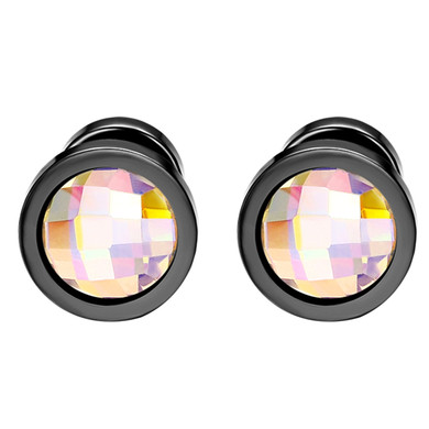 Colorful Stone Stainless Steel High Fashion Bling Street Wear Casual Earrings