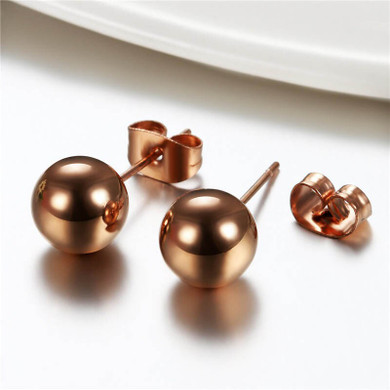 Ladies No Fade Stainless Steel Rose Gold Designer High Quality Earrings