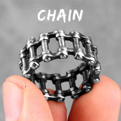 Mens No Fade Biker Style Mechanical Motorcycle Bike Chain Rings