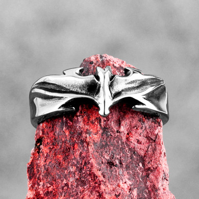 Mens Stainless Steel Jewelry No Fade Gothic Vampire Bat Street Wear Rings