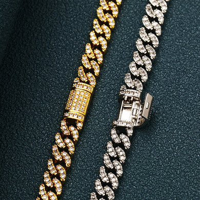 Mens Hip Hop Luxury Genuine VVS s925 Sterling Silver Diamond Cuban Link Chains Bracelets