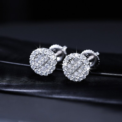 Luxury 925 Silver 15k Gold Genuine VVS Diamond Ice Clusters Hip Hop Earrings