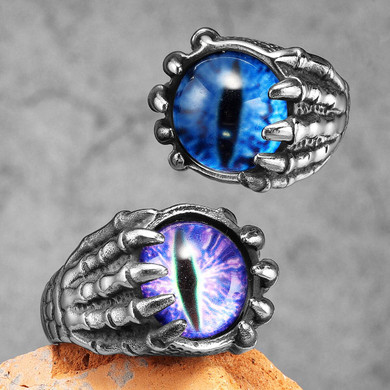All New No Fade Solid Stainless Steel Devils Eye Street Wear Unique Bling Rings