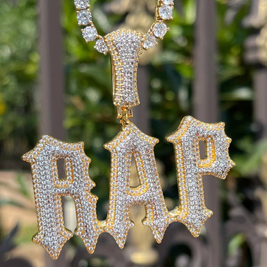 Trap Star | Custom Prong Set Iced Hip Hop Name Plate Pendant