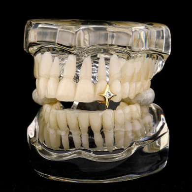 North Star | VVS Diamond CZ Slick Single Tooth Teeth Hip Hop Mouth Grillz