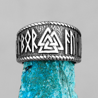 The Myth Of Odin | 316L No Fade Stainless Steel Three Triangle Norse Mythology Unique Ring
