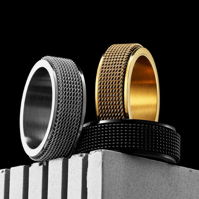 Grace | 316L No Fade Stainless Steel Simple Clean Braid Design Street Wear Rings