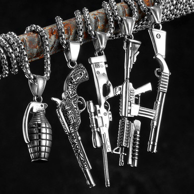 Locked Loaded | 316L Stainless Steel Hip Hop Chain Street Wear Gun Series Pendants