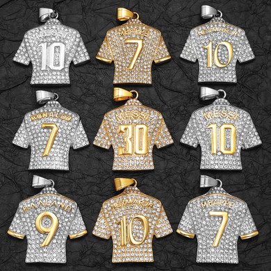 Messi Cristiano Ronaldo Neymar Mbappé Harland hip hop pendants