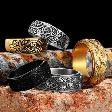Devil Evil Eye | 316L No Fade Stainless Steel Multi Eyes See All Street Wear Unique Ring