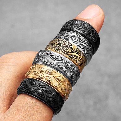 Devil Evil Eye | 316L No Fade Stainless Steel Multi Eyes See All Street Wear Unique Ring
