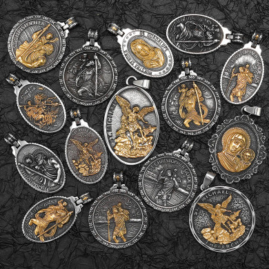 Jesus Collection ll | 14k Gold Over Solid Stainless Steel Angel Jesus Cross Pendants