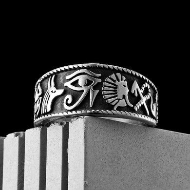 African Heritage | 316L No Fade Stainless Steel Egyptian Culture Street Wear Ring