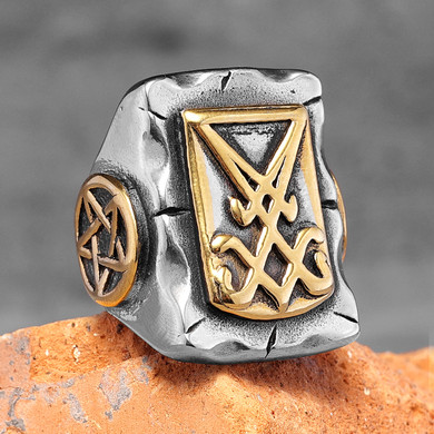 The Devil's Collection | 316L Solid Stainless Steel Lucifer Satan Pentagram Rings