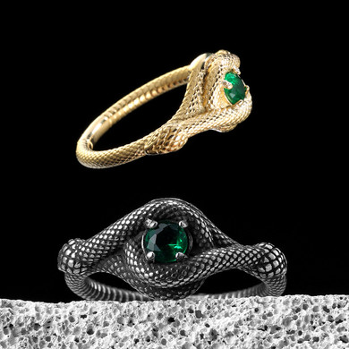 Snake Eye | Gemstone Viper No Fade Stainless Steel Street Wear Rings