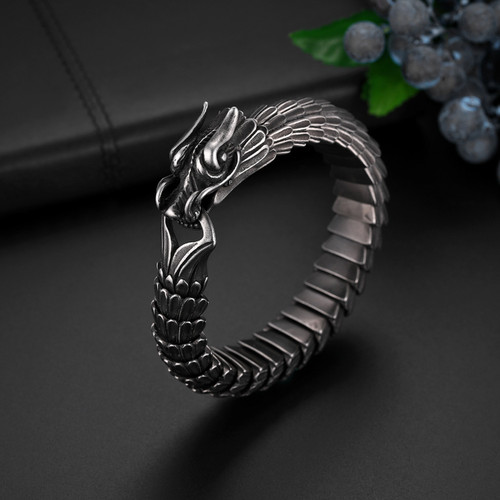 Men's Street Wear Dragon Stainless Steel Bracelets