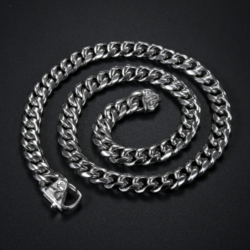 Mens No Fade Stainless Steel Twisted Cuban Link Hip Hop Chain Necklace