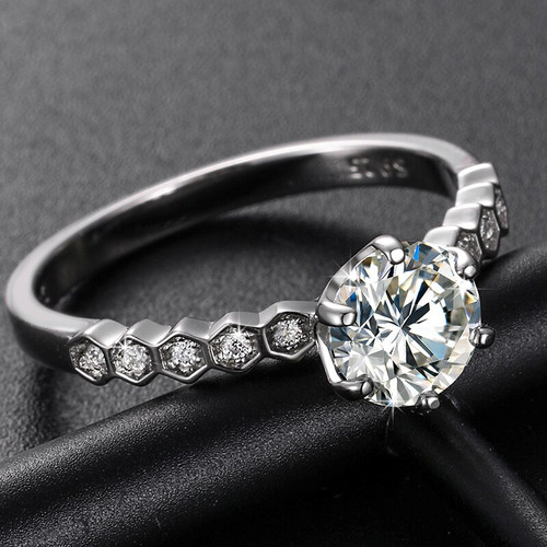 Ladies Genuine VVS Diamond Solid Sterling Silver 925 0.5/1ct Luxury Bling Resizable Rings
