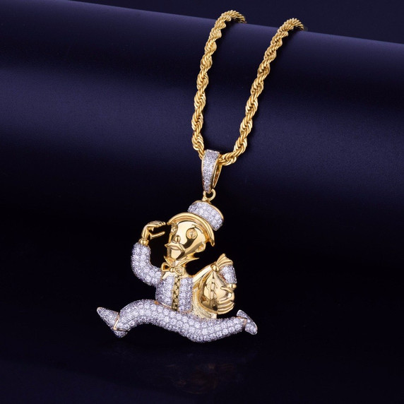 18k Gold Monopoly Money Bags Pendant