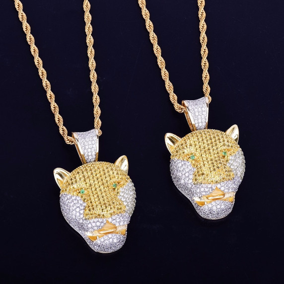 AAA Micro Pave Leopard Head Pendant