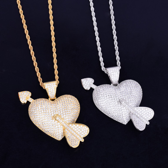 18k Gold .925 Silver Heart Pendant