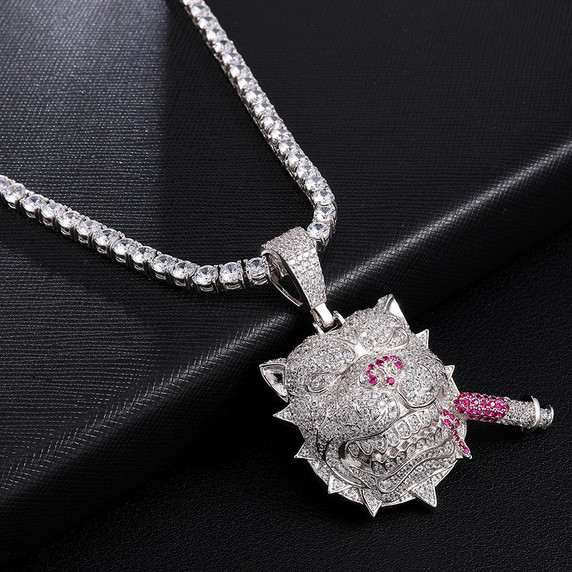 Pit Boss | Pitbull Smoking Cigar Big Boss VVS Diamond CZ Hip Hop Pendant