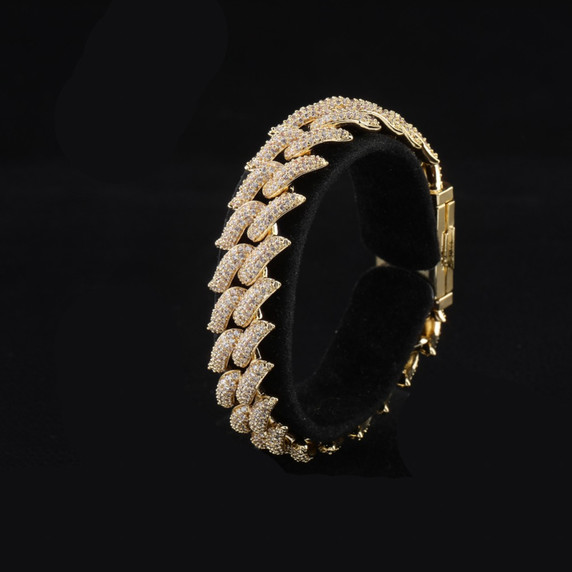 16mm Thorns Miami Cuban Link Lock Clasp AAA Micro Pave Bracelet