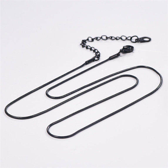 Black Silver 18k Gold Stainless Steel Snake Link 1.2mm Chain Necklace