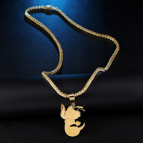 18k Gold .925 Silver Killer Bee AAA Micro Pave Hip Hop Pendant Chain Necklace